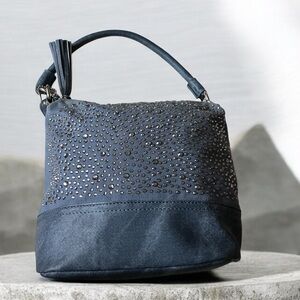 TanJay blue studded hobo bag
